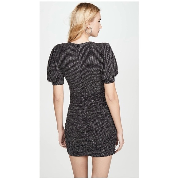 FOR LOVE & LEMONS Margaux Dress Size S Metallic Black Sparkle Bodycon Party Fun - Picture 4 of 16